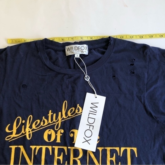 Wildfox Lifestyles Of Internet Famous Crew Neck Destroy Tee Size S - Picture 12 of 13